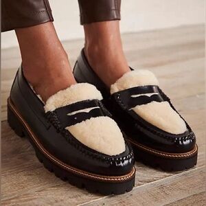 NWT G.H. Bass Whitney Lug Shearling Loafers